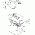 Skandic 440F Крепление двигателя и глушитель