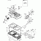 Formula Deluxe 500 LC/583/670 01- cylinder, exhaust manifold (670)
