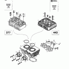 Touring SLE 01- cylinder, exhaust manifold (377, 443)