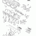 Formula III 600 R/700 R 01- crankcase, reed valve, water pump (599, 699)