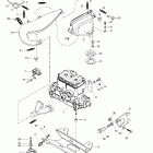 Summit 670X 01- engine support and muffler (670)