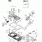 Grand Touring 500/583 Цилиндр, выпускной коллектор  (583)