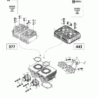 Touring E 01- cylinder, exhaust manifold (377, 443)