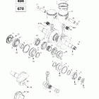 Summit 500/583/670 01- crankshaft and pistons (494, 670)