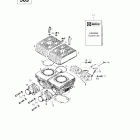 Skandic 380/500 01- cylinder, intake exhaust manifold (503)