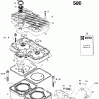 Grand Touring 580 01- cylinder and exhaust manifold 580