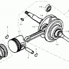Mini DS 90cc 4T Jaune Коленвал и поршни