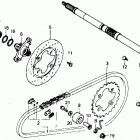 TRX250R Ось заднее колесо