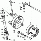 TRX125 Front brake panel @ tie rod