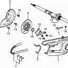ATC125M Rear wheel axle @ chain case