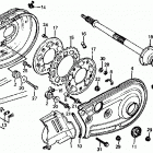 ATC185 185 / 200  rear wheel axle @ chain case 80-82