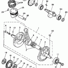XT 350 Коленчатый вал и Поршень