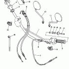 XT 350 Steering handle - cable