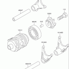 RM100 Gear change drum / shift fork