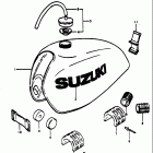 RM370 1976-1977 Топливный бак