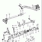 GT250 1973-1977 Механизм  переключения передач
