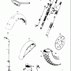 T20 TC250 1969 Front fork - front fender - front wheel - handleba...