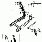 80K10 K11 K15 1968 Rear swinging arm - chain guard - rear shock abser...