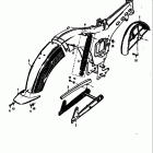 50 M15 M15D M12 1968 Fender-rear swinging arm-chain case-rear shock abs...