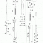 65 SX CHASSIS Передняя вилка в разборе