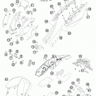 990 SUPER DUKE ORANGE USA CHASSIS Обтекатель , крылья