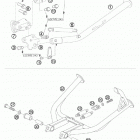 990 ADVENTURE ORANGE ABS USA CHASSIS Side and center stand