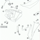 250 XCF-W CHASSIS Топливный бак , сидение
