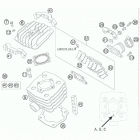 50 MINI ADVENTURE ENGINE Цилиндр,головка цилиндров