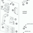 250 XCF-W CHASSIS Передний тормозной суппорт