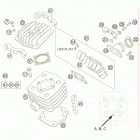50 MINI ADVENTURE ENGINE Цилиндр,головка цилиндров