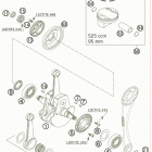 525 SX Коленвал и поршень