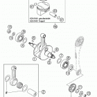 625 SXC Crankshaft, piston 625