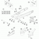 125/200 SX Swingarm, chain guard 125 / 200