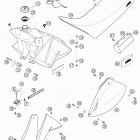 625 SXC Tank, seat, cover 625