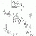 625 SXC Crankshaft, piston 625