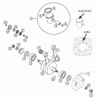 65 SX Crankshaft, piston 65
