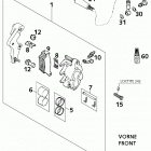 125 EXE,125 SUPERMOTO CHASSIS Bremszange vorne s.moto brake caliper front s.moto...