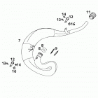 125 EXE,125 SUPERMOTO CHASSIS Auspuff exhaust pipe 125