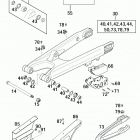125/200 SX MXC EXC CHASSIS Schwingarm, kettenschutz swingarm, chain guard 125...