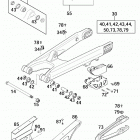 250/300/380 SX MXC EXC CHASSIS Schwingarm, kettenschutz swingarm, chain guard 125...