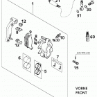 125 EXE,125 SUPERMOTO CHASSIS Bremszange vorne exe brake caliper front exe 125
