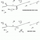 250/300/380 SX MXC EXC CHASSIS Kabelstrang exc usa wiring harness exc usa 250 / 3...