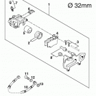 250/300/380 SX MXC EXC CHASSIS Bremszange hinten brembo brake caliper rear 125-38...