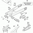 250/300/380 SX MXC EXC CHASSIS Schwingarm, kettenschutz swingarm, chain guard 125...