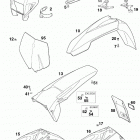 125 / 200 SX, MXC, EXC, EGS CHASSIS Mask, fenders 125 / 200 99