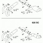 400/620 SUPER COMPETITION CHASSIS Pipes, pre silencer 400 / 620 99