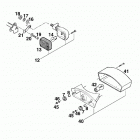 400/620 R/XC e CHASSIS Flasher, rear light 400 / 620 98