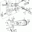 ATC70 Camshaft @ cam chain tensioner @ crankshaft
