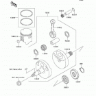 KX100 (KX100-D2) Коленвал и поршни