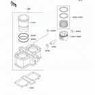 Ninja 500R (EX500-D10) Цилиндр и поршни